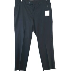 Calvin Klein Dress Pants Men 38x30 Black Flat Front JRMYP Professional Trousers